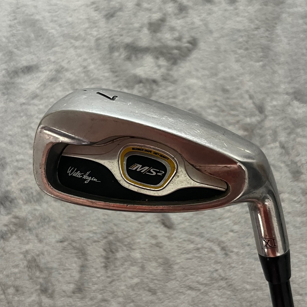 Walter Hagen MS2 7 Iron Golf Club Mens R-Flex Black Aldila Graphite Shaft 37"